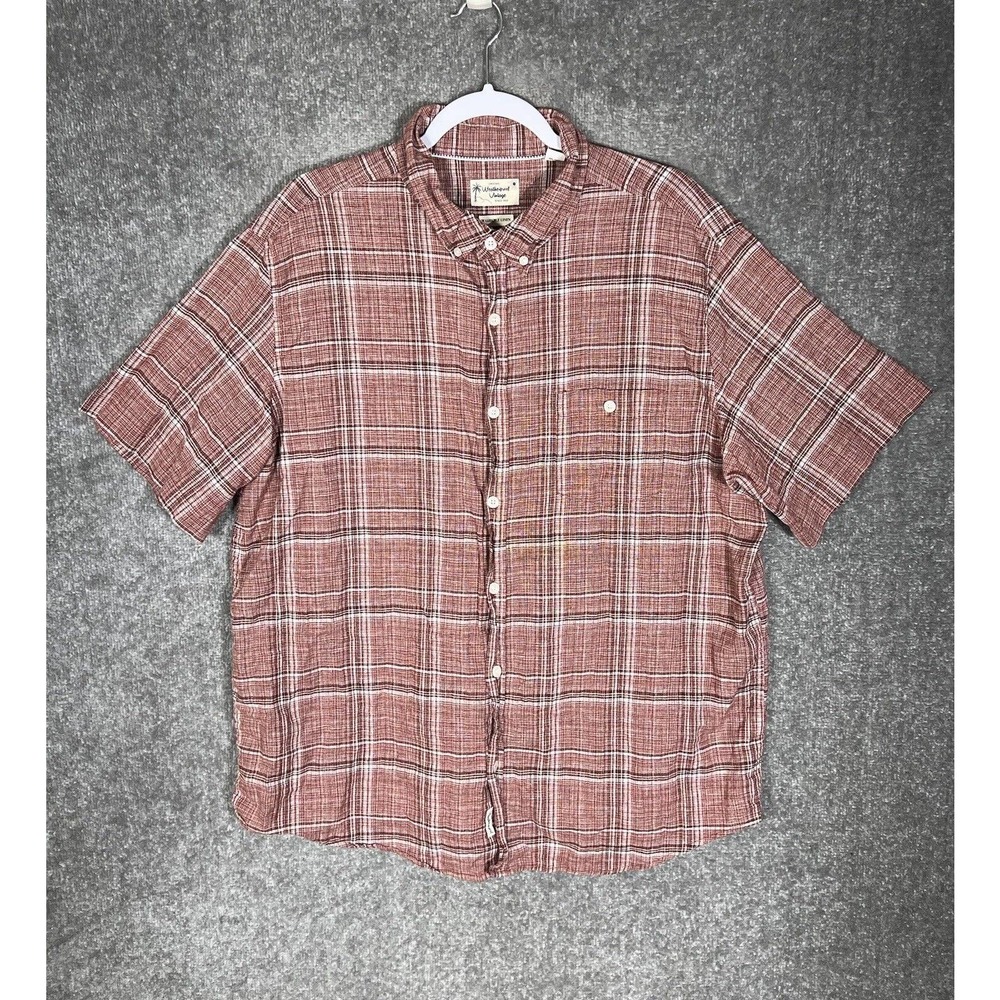 Original Weatherproof Vintage Washable Linen Blend Button Down Shirt Mens Sz XXL